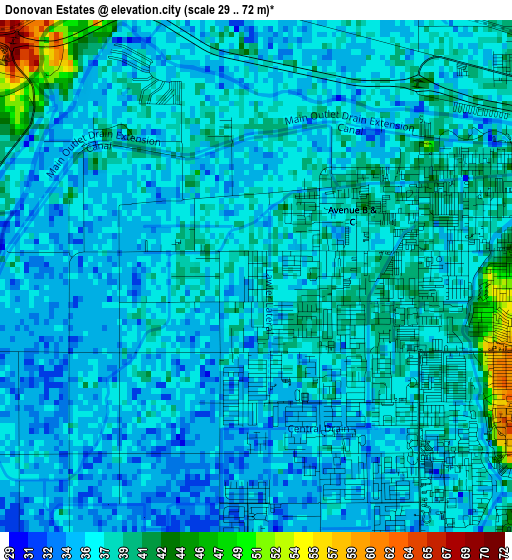 Donovan Estates elevation map