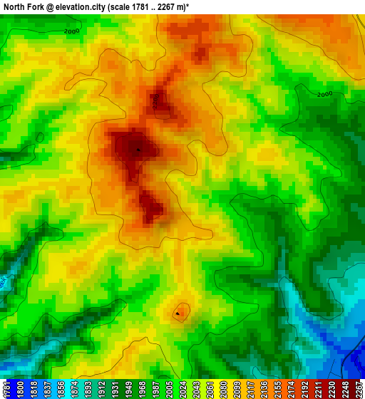 North Fork elevation map