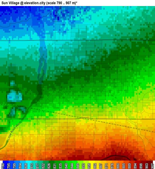 Sun Village elevation map