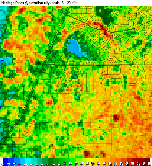 Heritage Pines elevation map