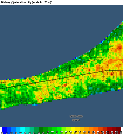 Midway elevation map