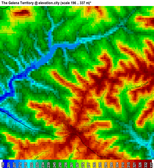 The Galena Territory elevation map