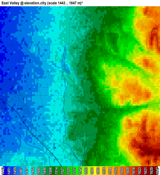 East Valley elevation map