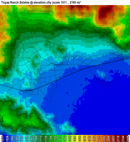 Topaz Ranch Estates elevation map