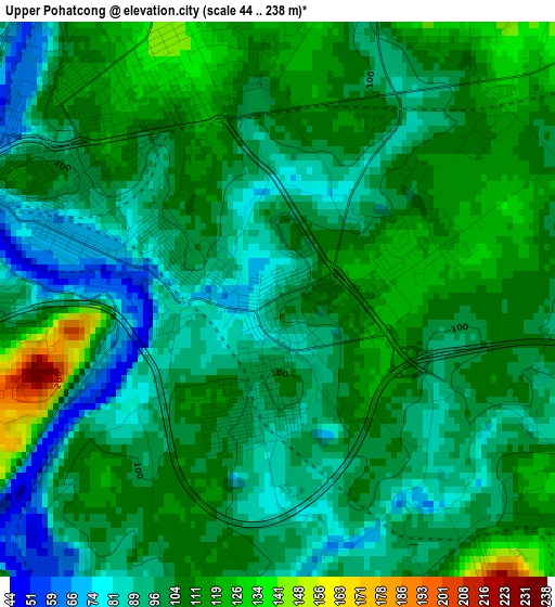 Upper Pohatcong elevation map