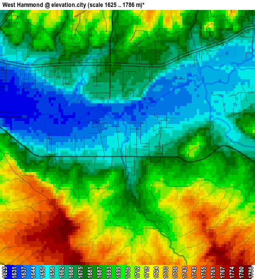 West Hammond elevation map