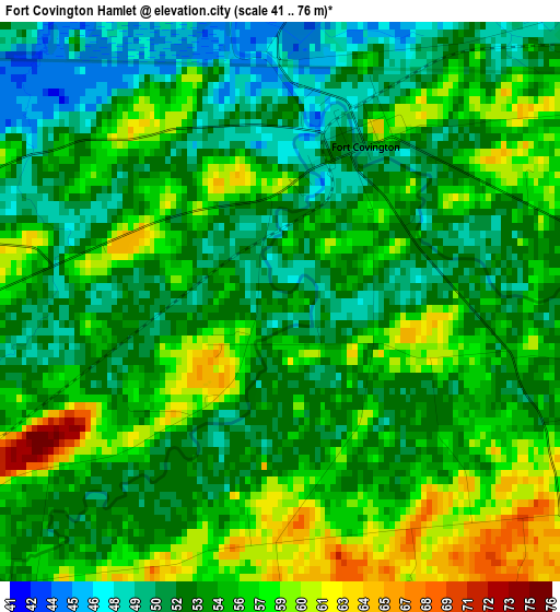 Fort Covington Hamlet elevation map