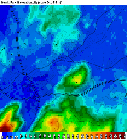 Merritt Park elevation map