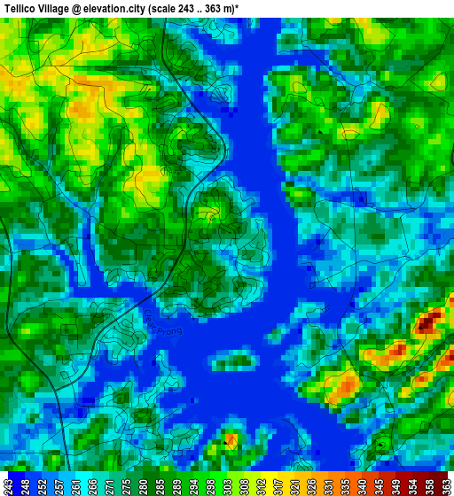 Tellico Village elevation map