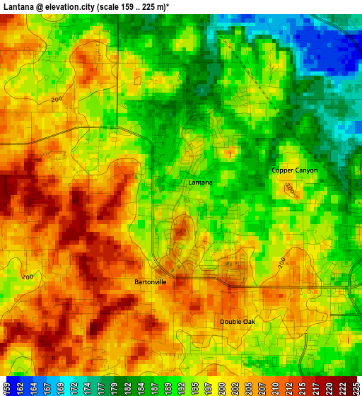 Lantana elevation map