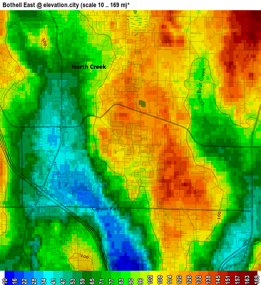 Bothell East elevation map