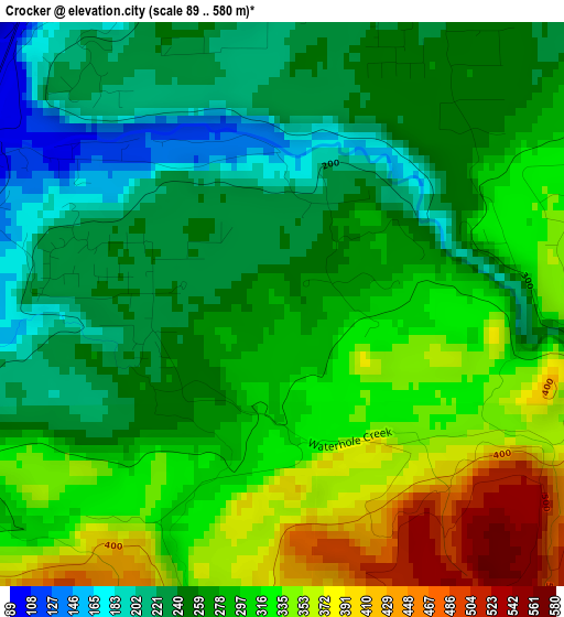 Crocker elevation map