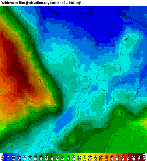 Wilderness Rim elevation map