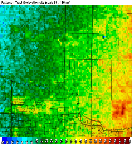 Patterson Tract elevation map
