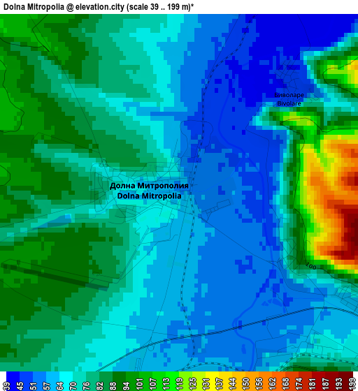 Dolna Mitropolia elevation map