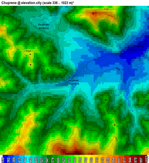 Chuprene elevation map