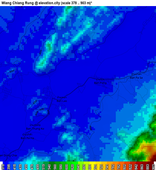 Wiang Chiang Rung elevation map