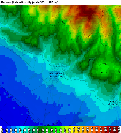 Buhovo elevation map