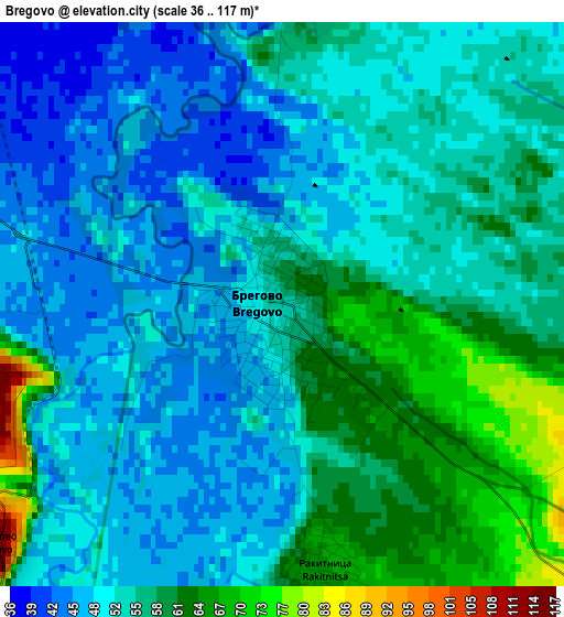 Bregovo elevation map