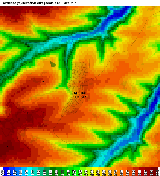 Boynitsa elevation map