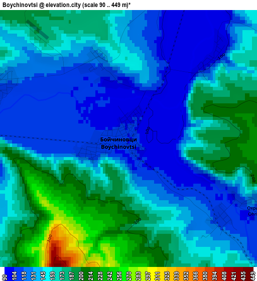 Boychinovtsi elevation map