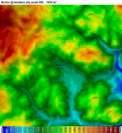 Borino elevation map