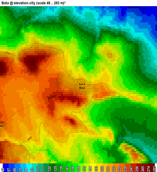 Bata elevation map