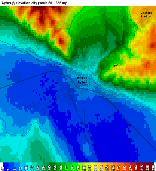 Aytos elevation map