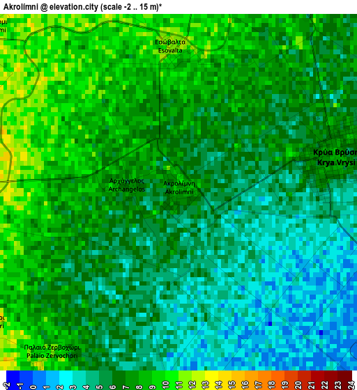 Akrolímni elevation map