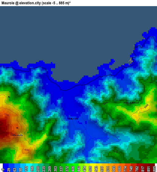 Maurole elevation map