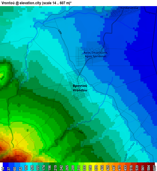 Vrontoú elevation map