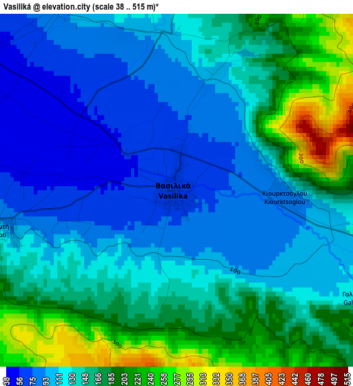 Vasiliká elevation map