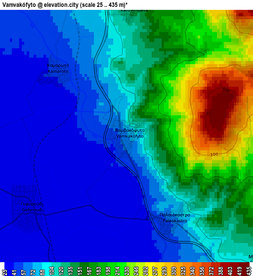 Vamvakófyto elevation map