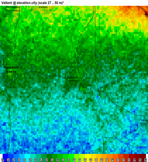 Valteró elevation map