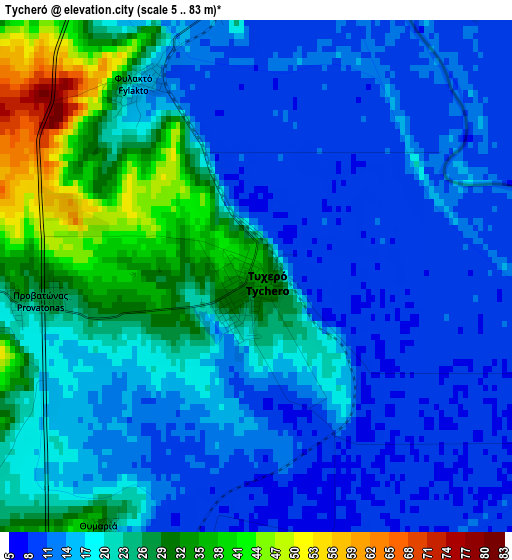 Tycheró elevation map