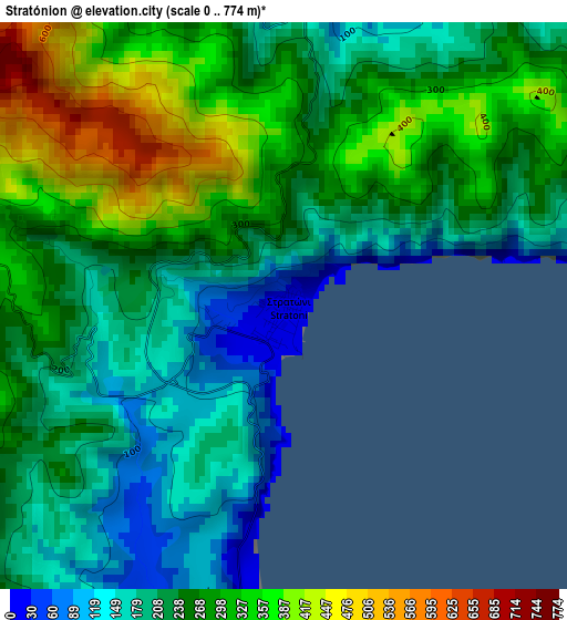 Stratónion elevation map