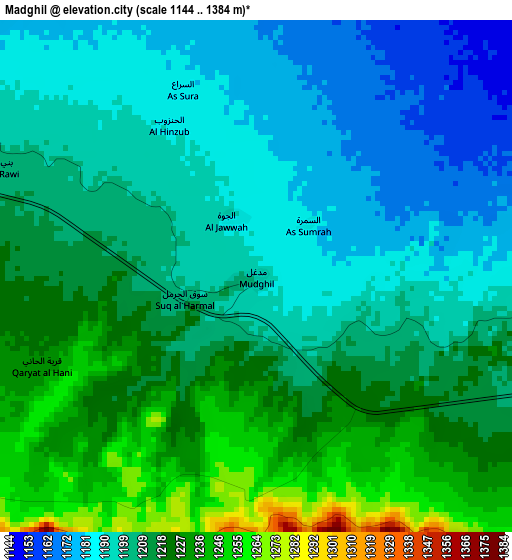 Madghil elevation map