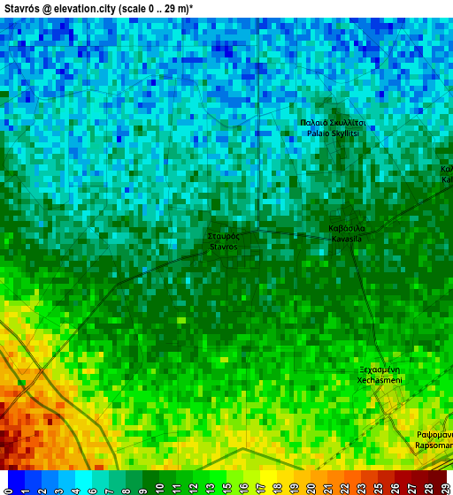 Stavrós elevation map