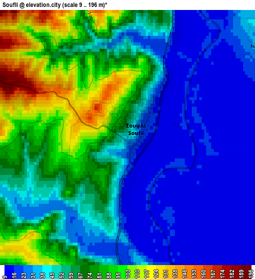 Souflí elevation map