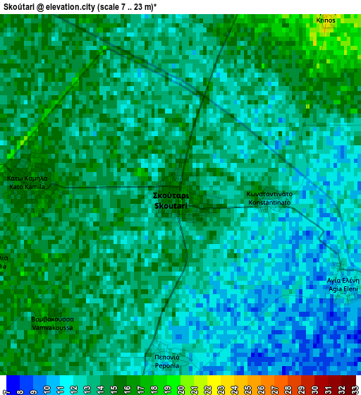 Skoútari elevation map