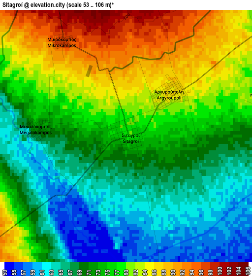 Sitagroí elevation map