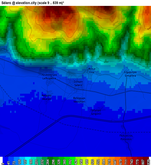 Sélero elevation map