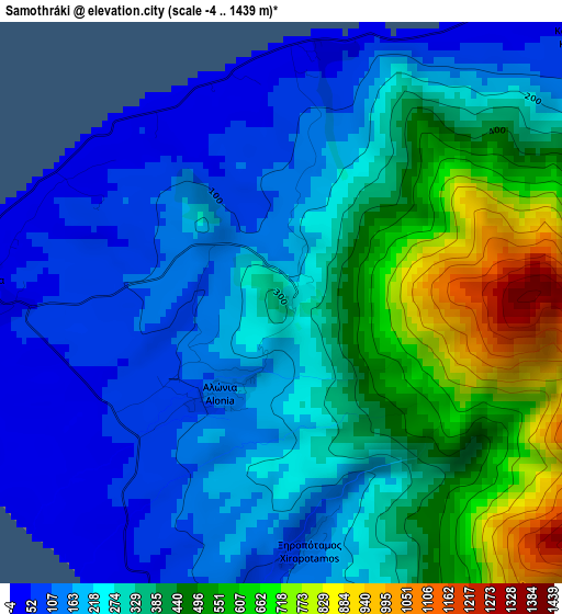 Samothráki elevation map