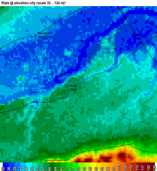 Rízia elevation map