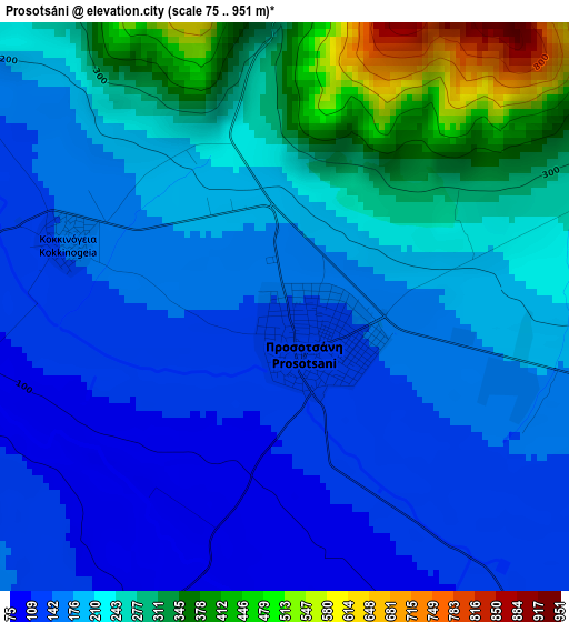 Prosotsáni elevation map