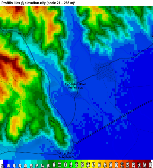 Profítis Ilías elevation map