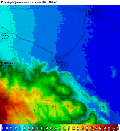 Polykárpi elevation map