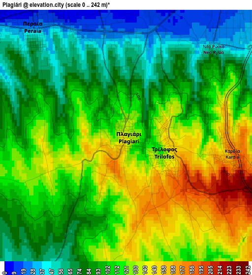 Plagiári elevation map