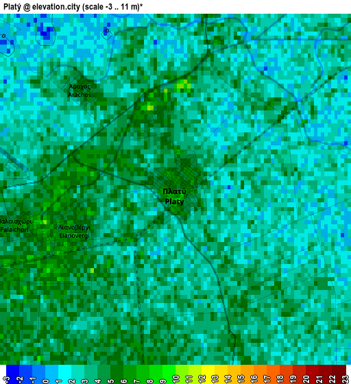 Platý elevation map