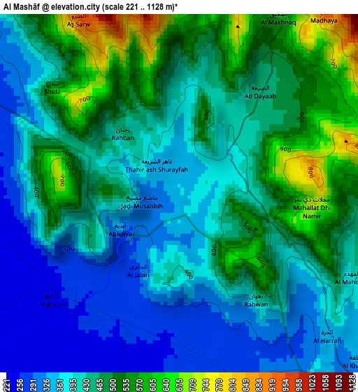 Al Mashāf elevation map